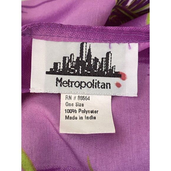 Vtg Metropolitan Purple African OS House Dress Kaftan V Neck Mrs. Roper Muumuu - Picture 7 of 16